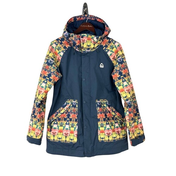Burton Eastfall Jacket Womens M Blue Kaliedoscope Mood Indigo Snowboard Coat Hng - Picture 2 of 12